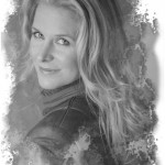 elle b closeup-bw